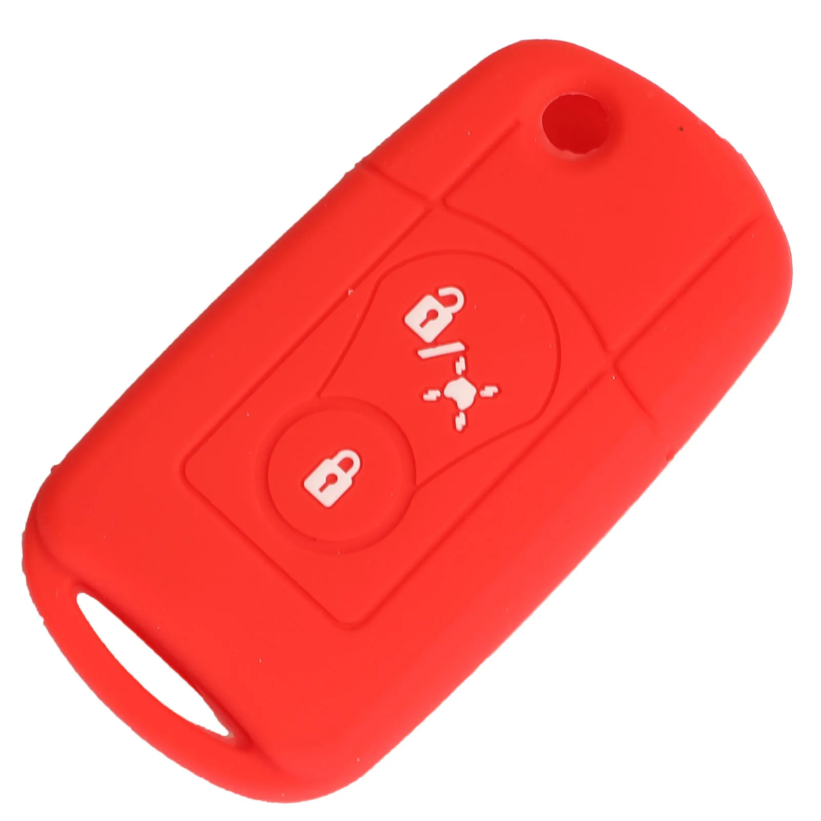 Красный jingyuqin 30pcs Skin Silicone Flip Remote Key Case fit for Ssangyong Actyon Kyron Rexton 2 Button Folding Car Key Cover Fob - Название цвета: Красный