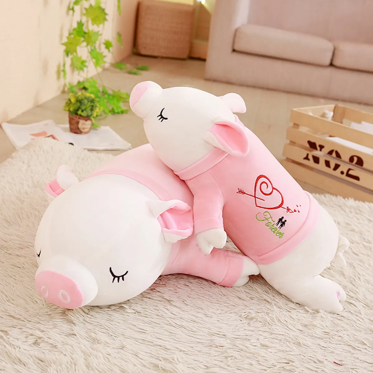 Bedding Pillow Decoration Super Soft Down Cotton Body Pillow for Pregnant Women Vs Pink Pig Long Pillow Cute Cartoon Maotong Toy