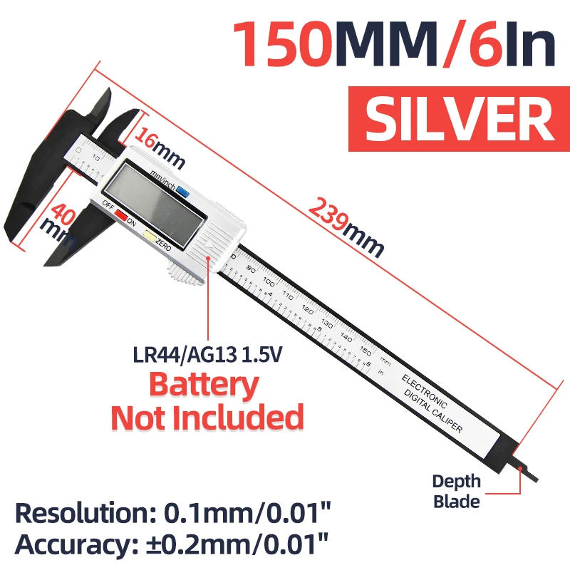 Digital Caliper Measure Carbon Fibre Vernier Calipers Plastic Electronic Gauge Instrument Micrometer Depth Ruler Measuring Tools stainless steel tape measure Measurement & Analysis Tools