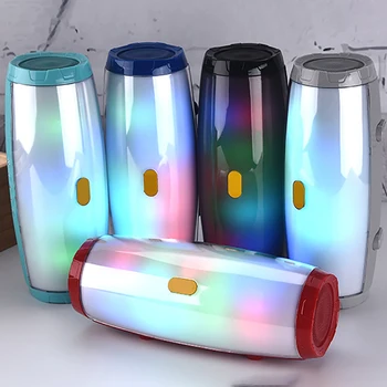 

LED Flashing Lamp 10W Wireless Bluetooth Speaker Portable Stereo Column Subwoofer Support FM Radio SD Card Music Player
