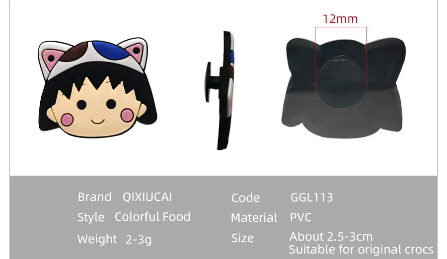 Dropshipping 1Pcs PVC Shoe Buckle Accessories Funny DIY Cute Food Shoes Decoration Jibz For Croc Charms Kids X-mas Gift