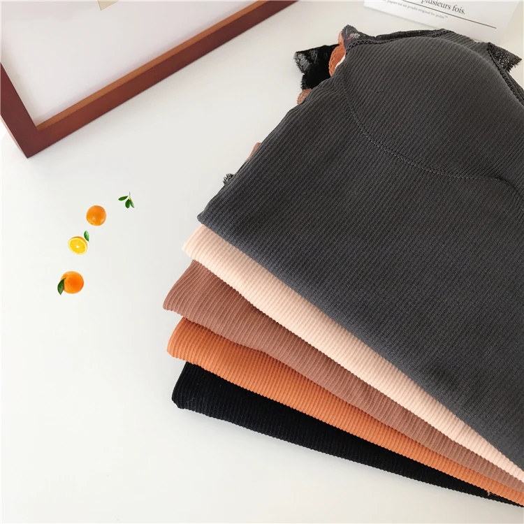 Plus Velvet Sleeveless Top Women Casual Female T-shirt Solid Color Tank Top Women V-neck Lace Top Female Winter Womens Clothing