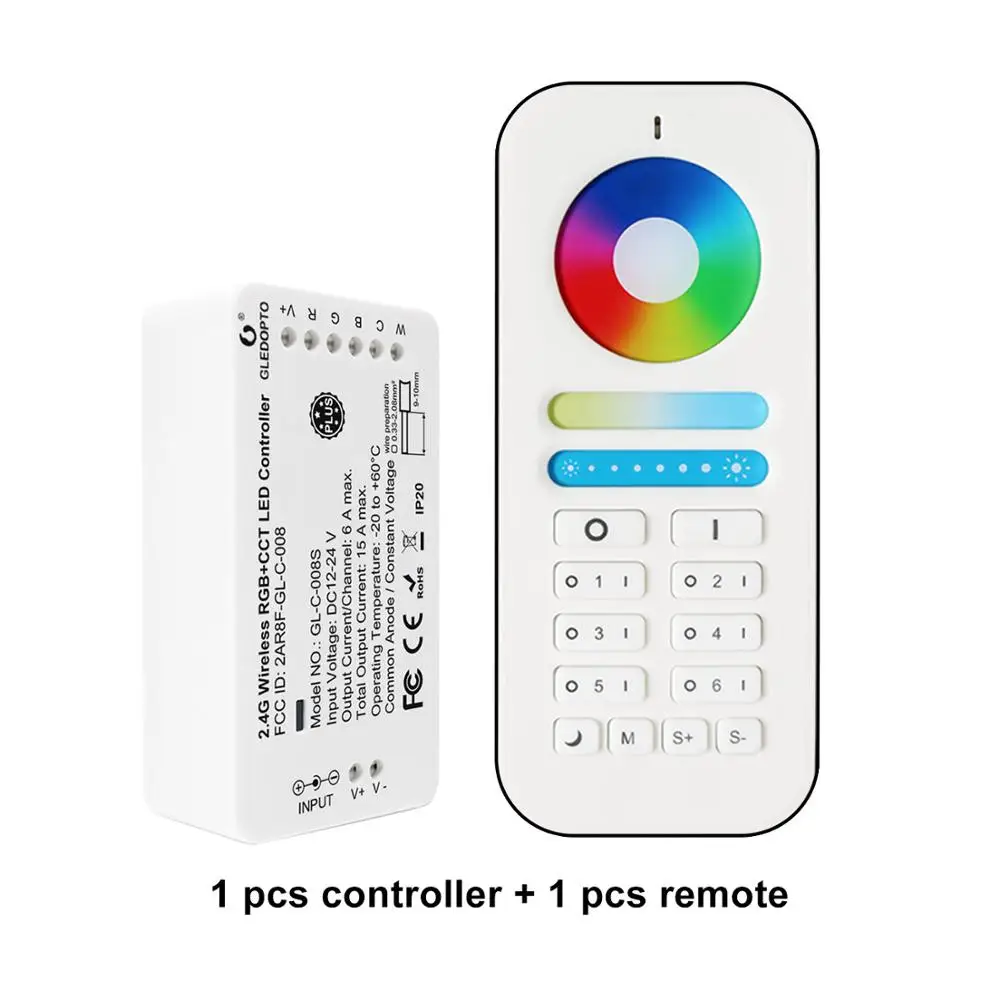 Zigbee пульт дистанционного управления RGBCCT WW/CW Led control ler DC12/24 V led strip control ler smart Голосовое управление работа с amazon echo plus - Цвет: RGBCCT Plus Kit