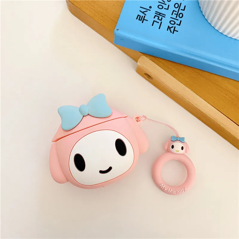 Cute Cartoon Kuromi Pom Pom Purin My Melody Shockproof Headphone Cases For Apple Airpods 1/2 Silicone funda Earphone Cover