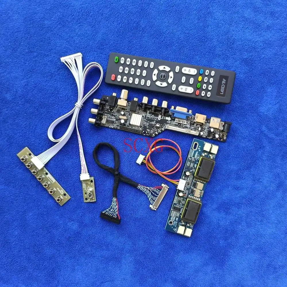 Цифровой сигнал DVB ЖК-дисплей дисплей управляющая плата 1366*768 USB VGA HDMI-совместимый