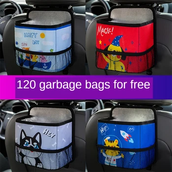 

E-FOUR Car Trash Can Hanging for Headrest Portable Extra Large Waterproof Auto Garbage Bag Organizer Collapsible Vehicle Waste