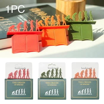 

Bookmark School Human Evolution Shaped Portable Students Stationery Kids Office Supplies Cute Gift Solid Paper Clip Page Marker