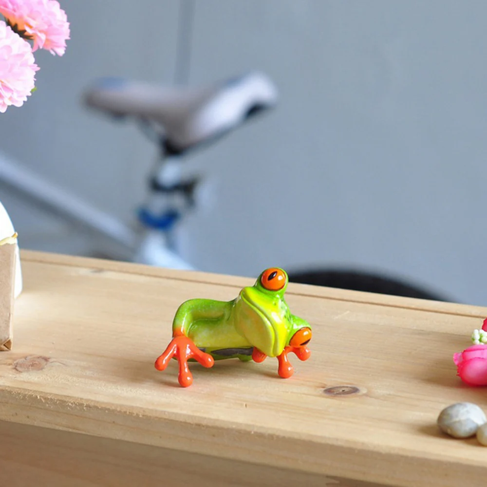 3D Смола Ремесло Украшение лягушками милый мини Лягушка палка офисный стол компьютерный Декор креативное маленькое украшение для настольного ТВ автомобиля дома