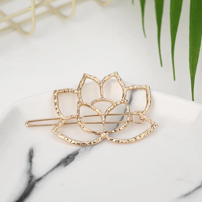 Fashion Women Hair Accessories Triangle Hair Clip Pin Metal Geometric Alloy Moon Circle Hairgrip Barrette Girls Holder