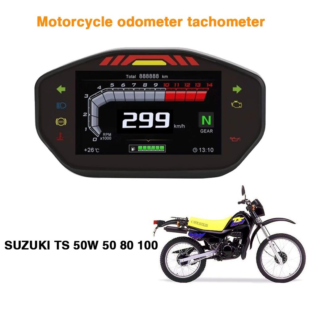 Для SUZUKI TS 50 Вт 80 100 1 2 4 цилиндра мотоцикла вообще светодиодный ЖК дисплей цифровой