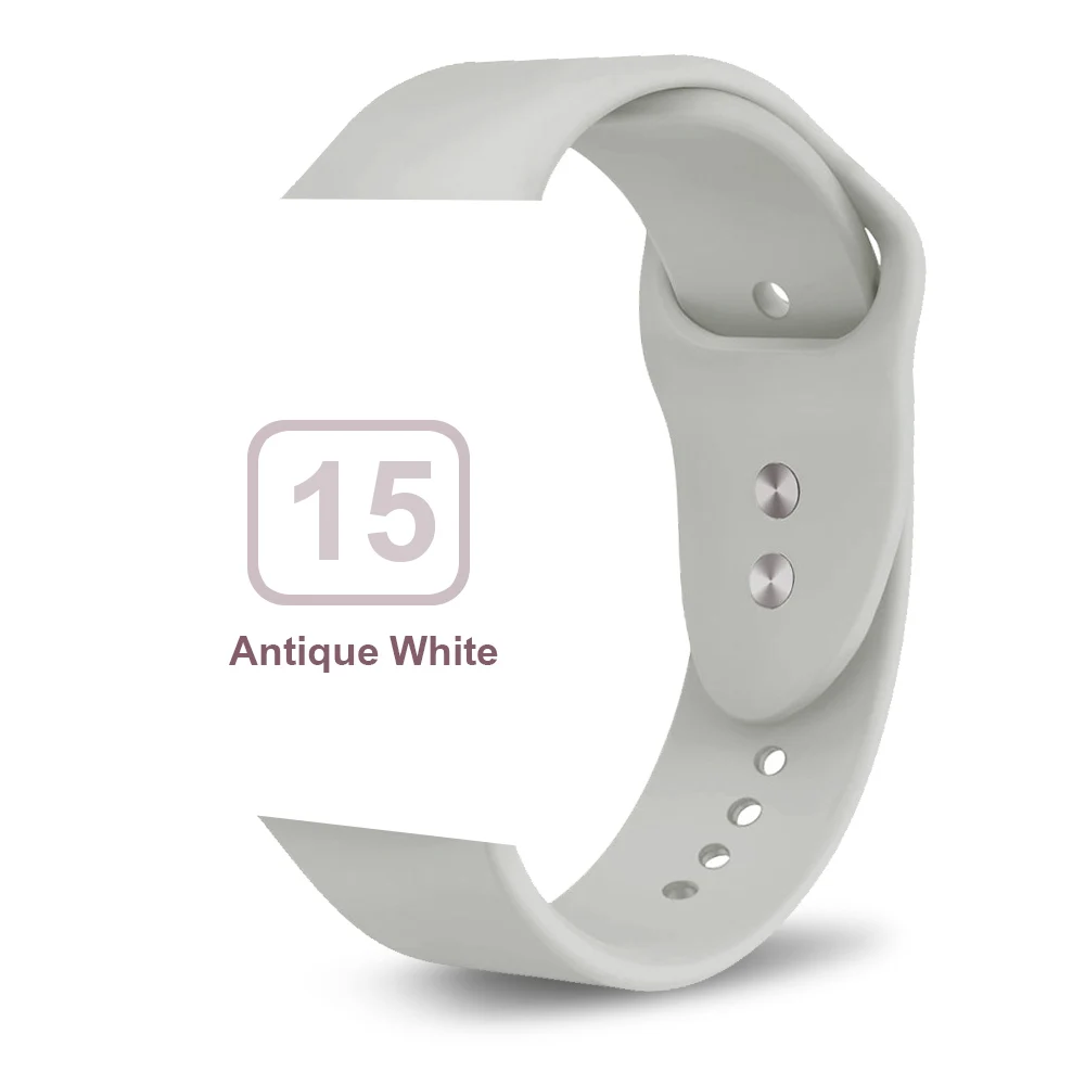 Силиконовый ремешок для Apple Watch 38 мм 42 мм iwatch 5 ремешок 44 мм 40 мм спортивный браслет резиновый ремешок для iwatch 4 3 2 1 - Цвет ремешка: Retro white