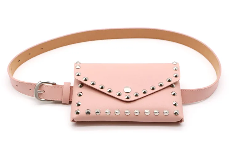 New fashion punk pointed rivet small pockets female model handbags mobile phone purse bag belt female trend handbags