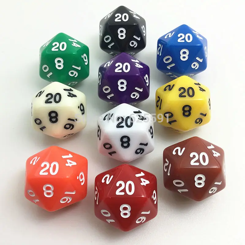 10pcs/set T&ampG High Quality Colorful D20 Dice Set Opaque effect dnd 20 side Digital number 1-20 for Rpg Game | Спорт и развлечения