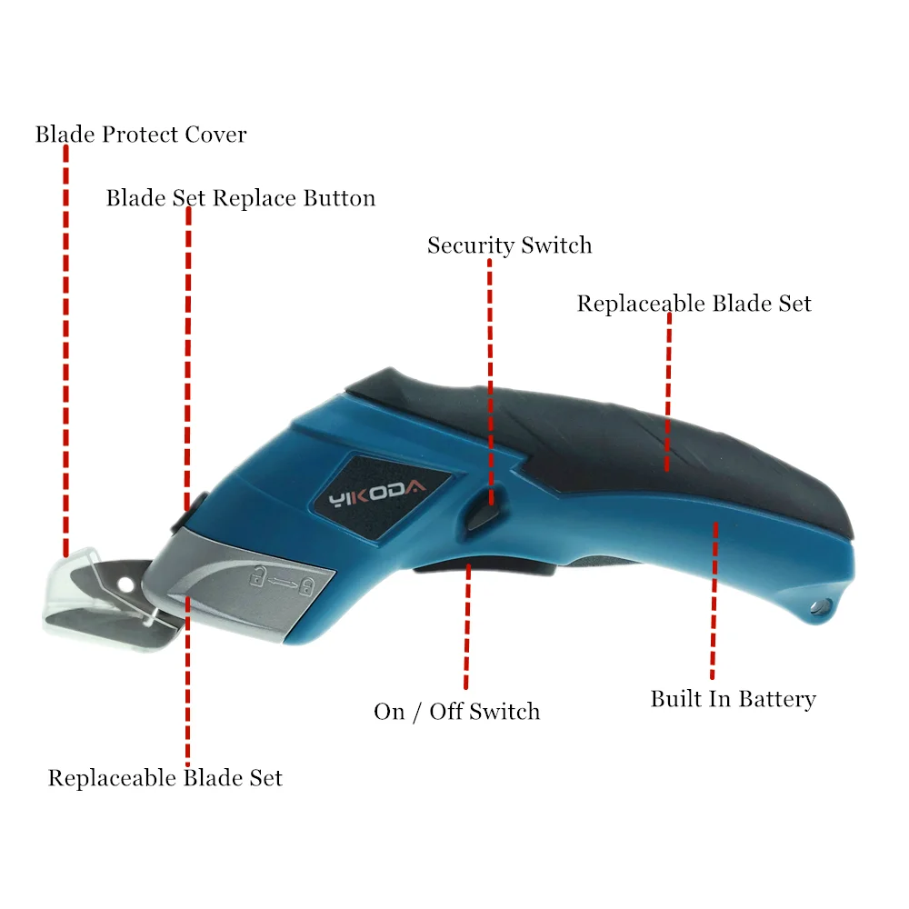 YIKODA 3,6 V электрические ножницы многоцелевой Ткань Кожа сукно резка беспроводные платные Ткани Швейные ручные ножницы