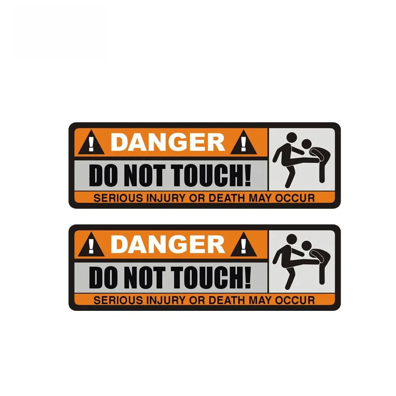 

2 X Danger Do Not Touch Car Sticker Funny Serious Injury or Death May Occur Decal Creative Stickers PVC,12cm*4cm