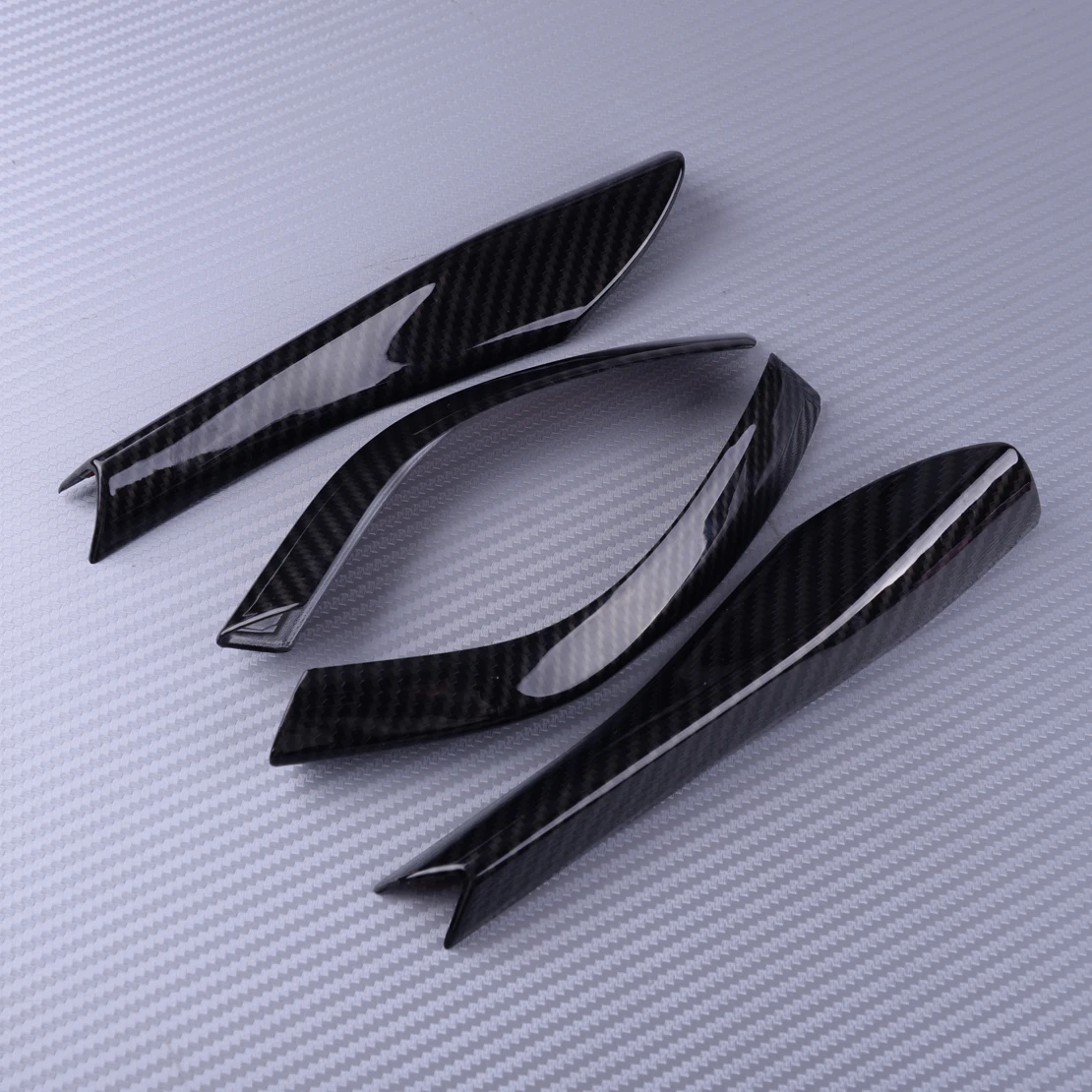 DWCX 4 шт. автомобильный Стайлинг из углеродного волокна стиль зеркало заднего вида литье полосы накладка черный ABS Подходит для Ford Mustang