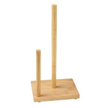 

Table Easy Install Kitchen Bathroom Free Standing Multifunction Hanger Wooden Paper Towel Holder Desktop Organizer Rack Home