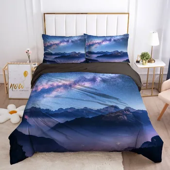 

Bedding Sets 3D Landscape Mountain Duvet Cover Set Comforter Cases Pillow Covers Double Single Full Twin Size Design Bedclothes