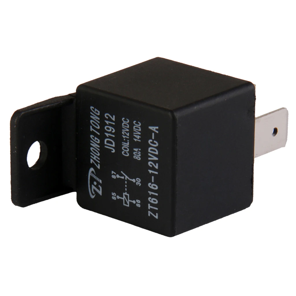 Black Car Truck Auto Heavy 12V 80A 80 AMP SPST Relay Relays 4 Pin