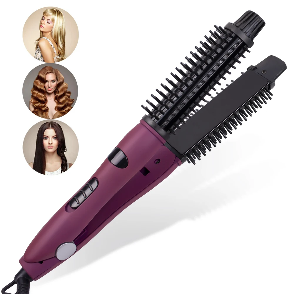 

4 in1 Hair Straightener hot comb beard straightener Ceramic Tourmaline Ionic Flat Iron Curling iron Hair curler lisseur cheveux