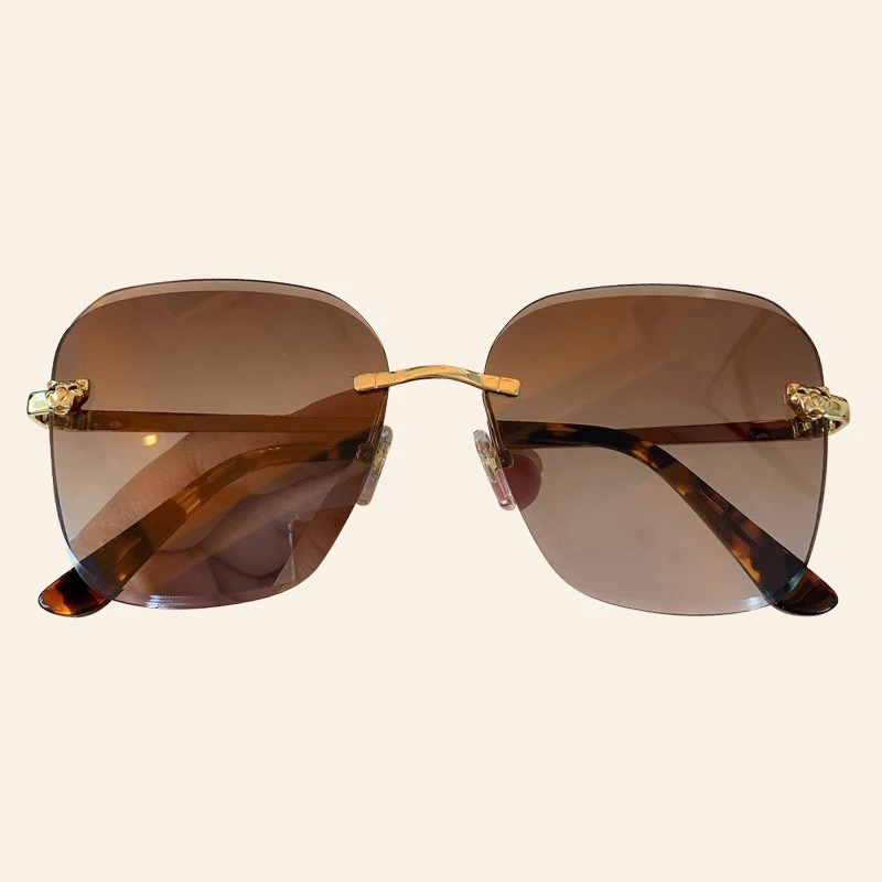 No.5 Sunglasses Новая мода без оправы UV400 защита объектива Солнцезащитные очки с упаковочной коробкой Oculos De Sol Feminino солнцезащитные очки - Цвет линз: No.5 Sunglasses
