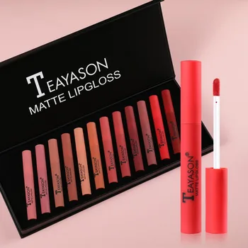 

Matte Lip Glaze Long-lasting Moisturizing Lip Liquid-12 Sets Waterproof Liquid Lipthin Sticks Sexy Volume Makeup Lipgloss