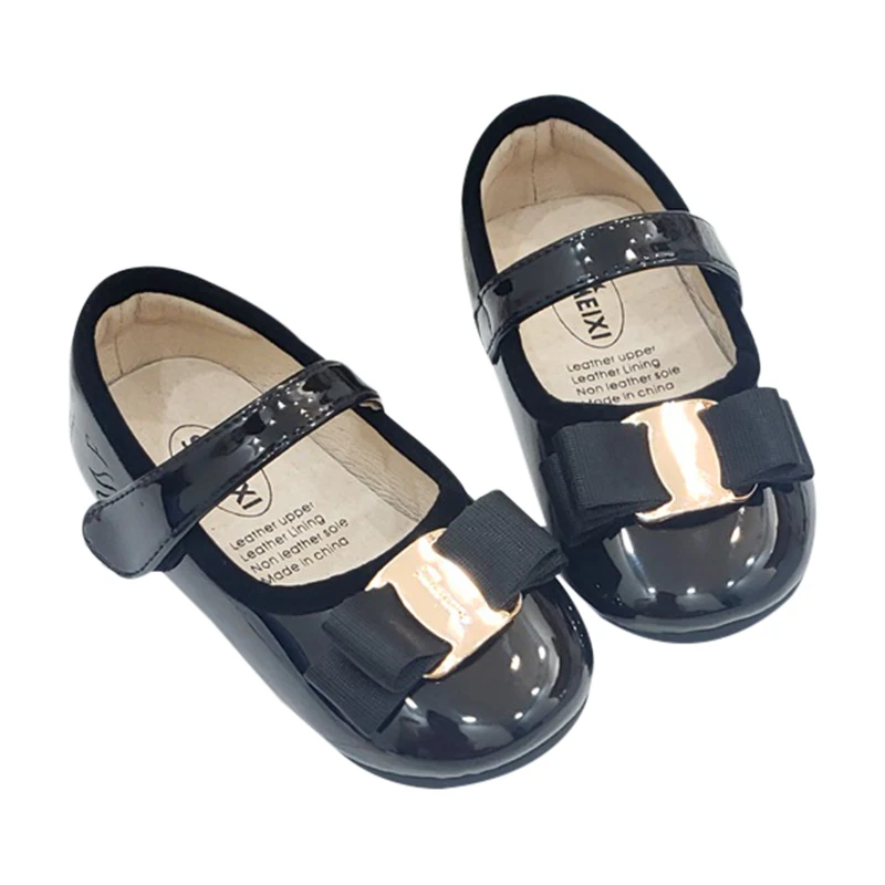 Girls Shoes Leather Shoes Baby Girl Lacquered Princess Shoes Small Girl Soft Sole Children's Shoes Little Leather Red Black Dark Blue Color