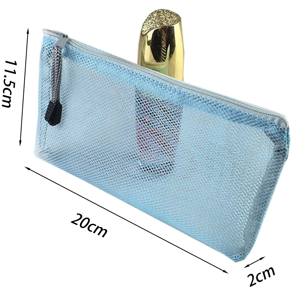 6pcs Travel Portable Practical Makeup Bag Large Capacity Nylon Zipper Closure Storage Fine Mesh Cosmetics Multi-colored Outdoor