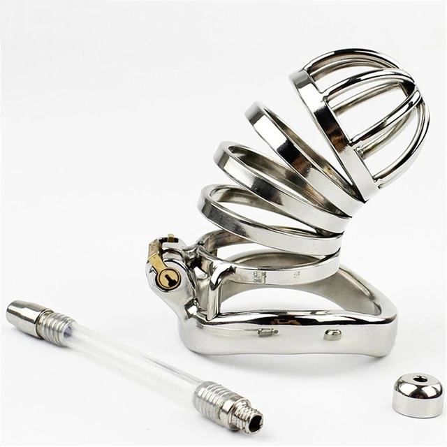 Stainless Steel Male Chastity Device Belt Bird Cage Lock cock restraint  Ring US