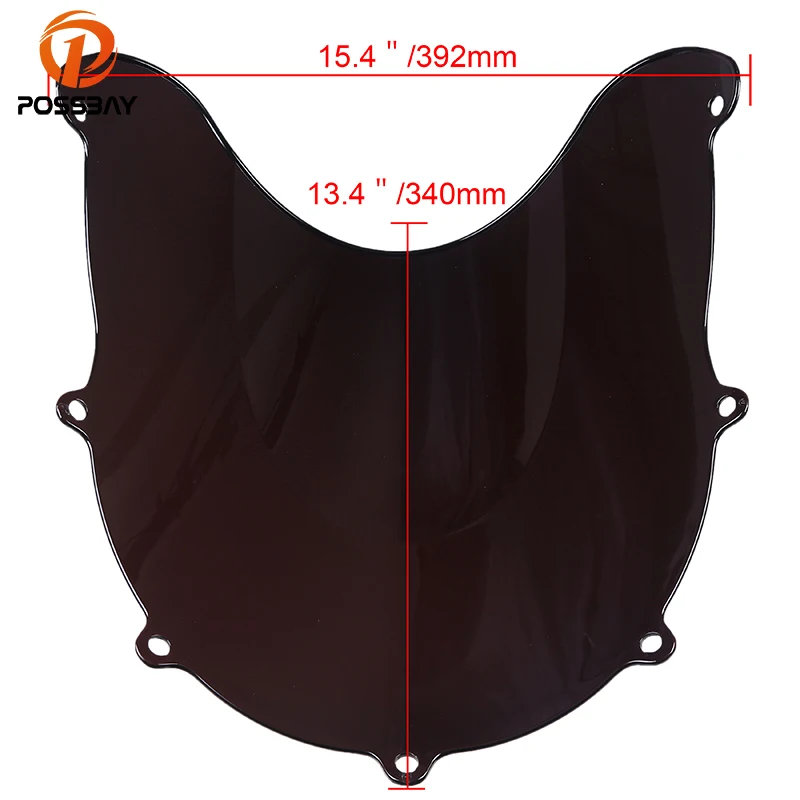 POSSBAY Black/White/Smoke Motorcycle Windshield Protectors Scooter Parts For Suzuki GSXR 600 1996-2000 750 1996 97 98 1999 |