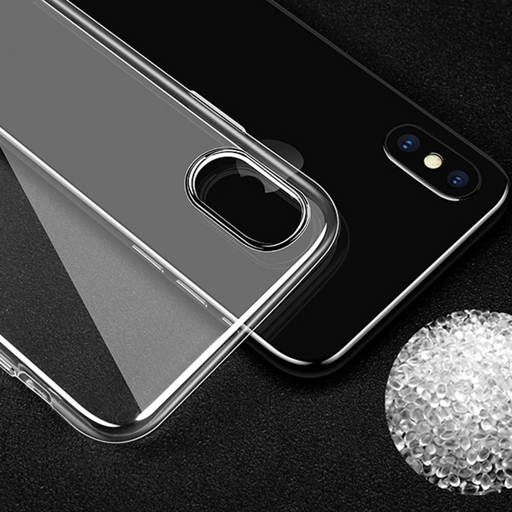 100 шт чехол для телефона iPh 7/8 XR XS smax Coque Прозрачный Мягкий ТПУ силиконовый чехол для Fundas Shell