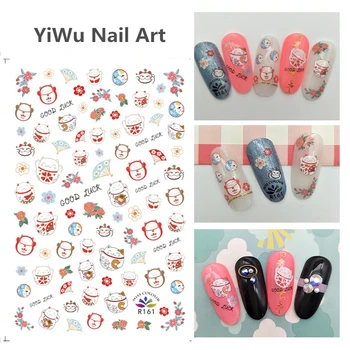 

Japanese Lucky Cat 3D Nail Sticker for Nail Self-adhesive DIY Sticker Decals Russian Matryoshka Tips Manicure Nail Art Decals