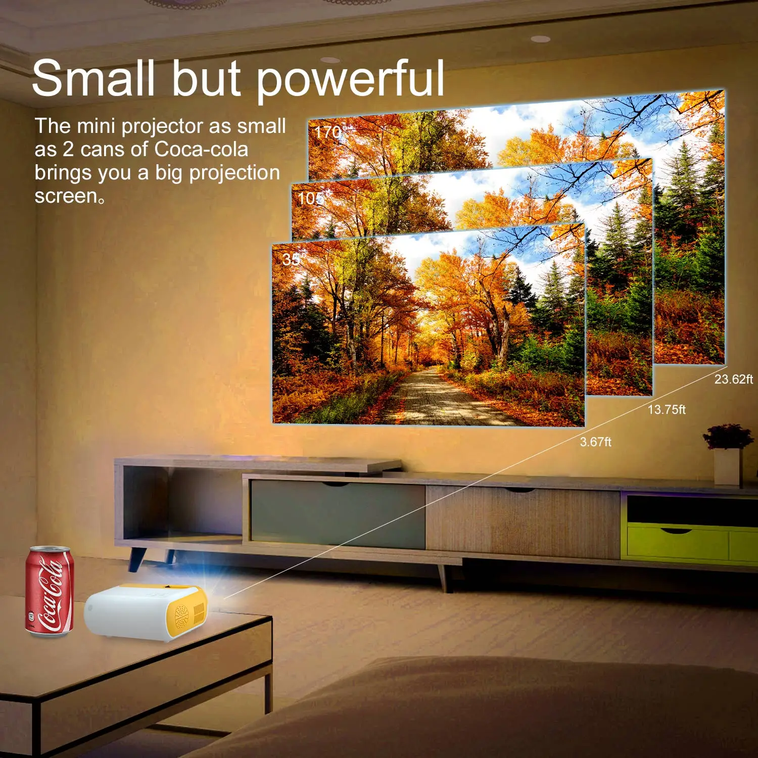 Salange P80 Projector 1080P Supported WiFi Smart Home Theater Outdoor Movie Projector Compatible with Smartphone HDMI USB AV PS5
