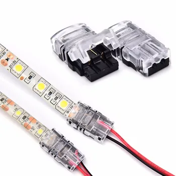 

New 2pin LED Strip to Wire Connector for 8/10mm Single Color IP65 Waterproof SMD 5050 5630 LED Tape Light Connection Conductor