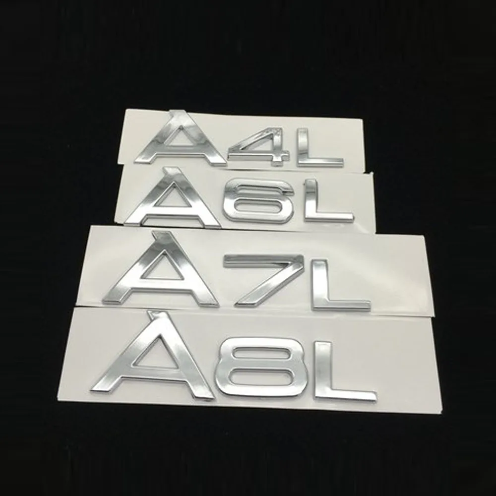 

Chrome Letters Tailgate Sticker Car Rear Sticker For Audi A6 C6 A3 A6L A8L Q5 Q7 TT Emblem Badge Sticker Auto Tuning Accessories