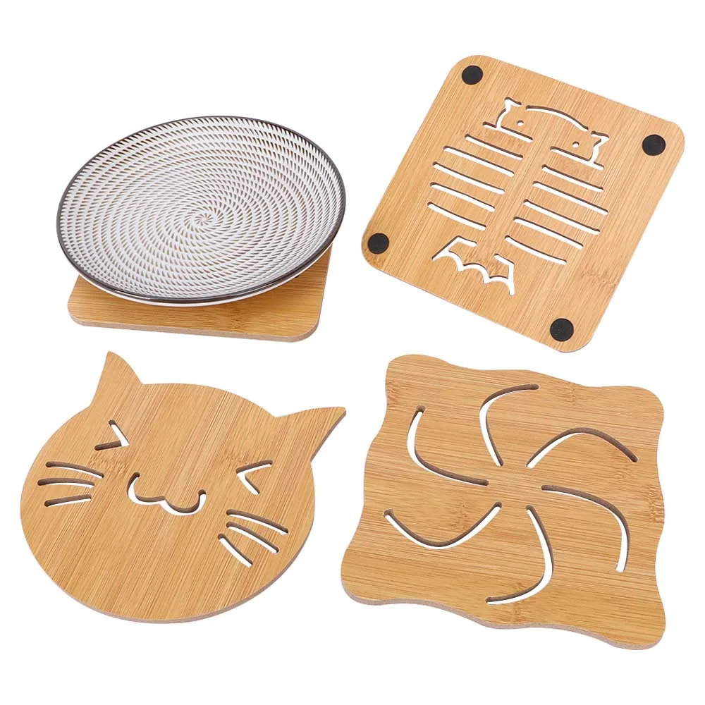 

Isolation Wood Kitchen Pad Mat Non-Slip Insulation Heat Holder Coasters Pot Mat Stand Hot Drink Pot Holder Kitchen Accessories