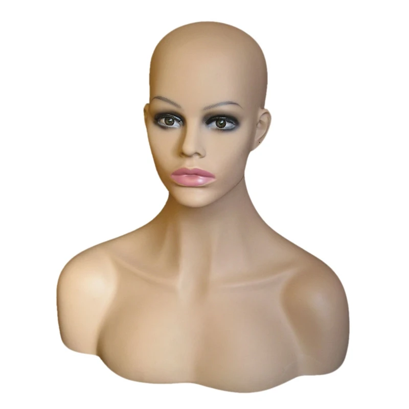 

1PC Female Realistic Body Mannequin Head Jewelry And Hat Display Mold Stand Torso Wig