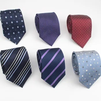 

Standard 100% Natural Silk Neck Tie for Mens Formal Shirt Geometric Striped Dots Ties 8CM Width Wedding Party Gifts Men Gift