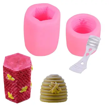 

2Pcs Bee Honeycomb Candle Molds Beehive Silicone Mold Kit Beeswax Candle Soap Handmade Candle Art Making Supplies