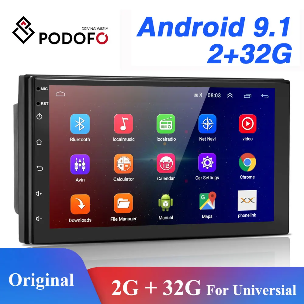 Podofo 2 Din Android автомобильное радио GPS Bluetooth аудио стерео WIFI USB FM 2Din авто радио для VW Nissan Hyundai toyota CR V KIA|Мультимедиаплеер для авто|   | АлиЭкспресс