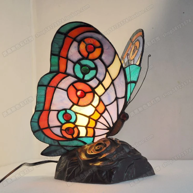 Butterfly Bedside Table Lamp Bedroom Lamp Living Room Study Of European Animal Lamps Tiffany Glass New Led Table Light Lamp Glass Jewelry Glass Decorlamp Halogen Aliexpress