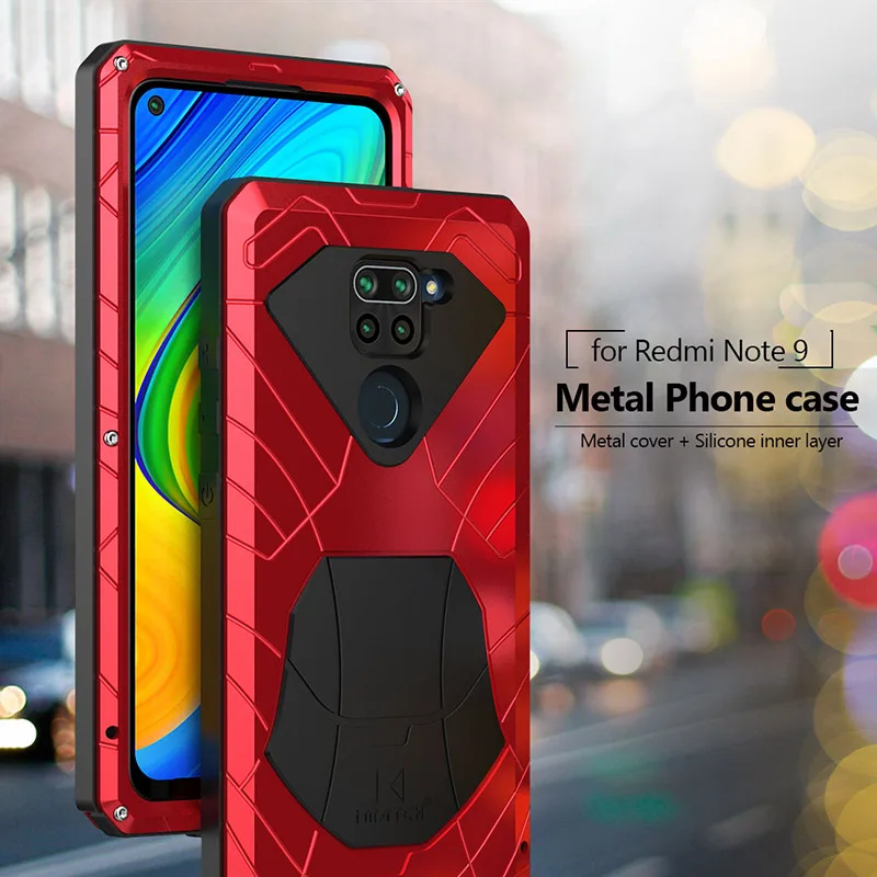 Чехол для Xiaomi Redmi Note 9 9S 8 Pro 9T 10 pro жесткий алюминиевый металлический сверхпрочный