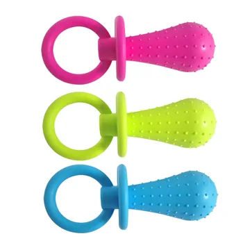 

Pacifier Dog Sound Making Toys with Bell Size Pacifier Molar Pet Supplies (Color random delivery)
