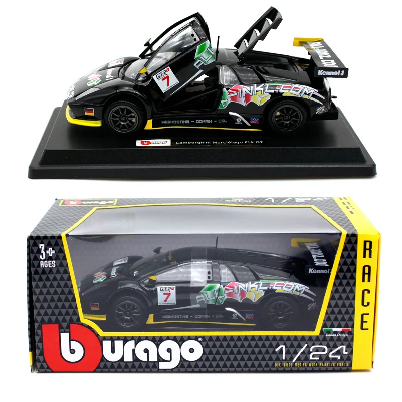 Спортивный Автомобиль Bburago 1:24 Lamorghini murзеркаago FIA GT литый под давлением автомобиль