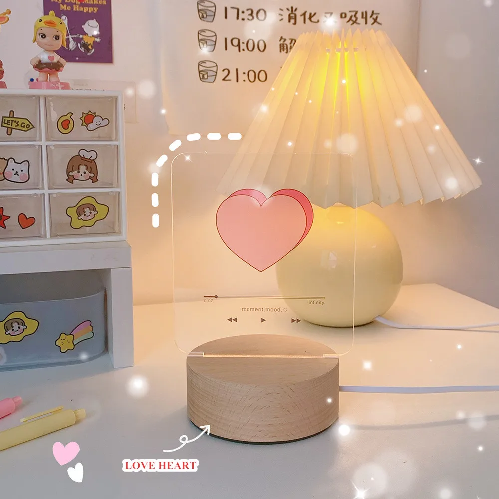 MINKYS Kawaii 3D Love Heart Song Player прикроватная лампа для чтения инструмент ночной