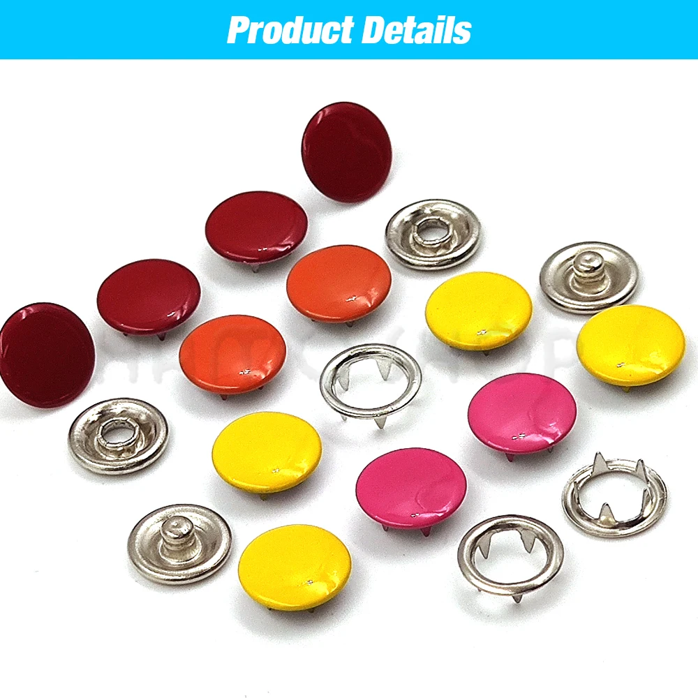 50 Sets 9.5mm Metal Silver Snaps Buttons Open Prong Snap Button Snap  Fasteners Kit for Jeans, Fabric, Baby Clothing, DIY Craft - AliExpress