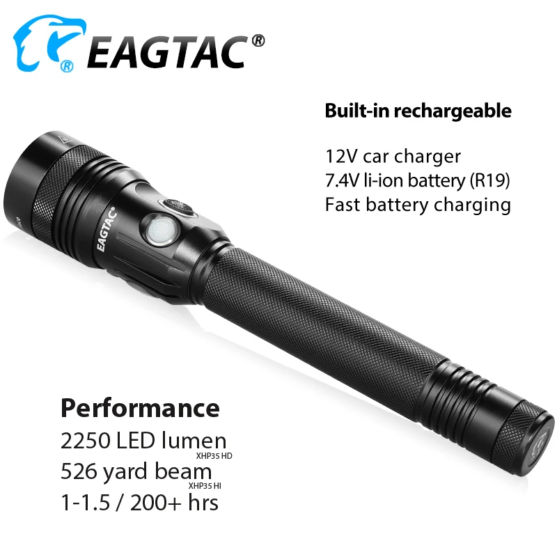 EAGTAC GX30L2R перезаряжаемый светодиодный фонарик для полицейской охоты, поиска 2250 люменов, батарея в комплекте