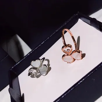 

New hot famous brand jewelry happy hearts wings ring 925 sterling silver three heart love finger ring happy stone jewelry