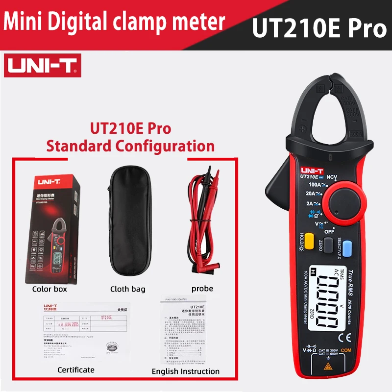 voice volume meter UNI-T UT204 Plus/UT210 Series Clamp Ammeters. Temperature Voltage Tester LCD Digital Current clamp AC/DC NCV True Rms Multimeter loggers tape measure Measurement & Analysis Tools