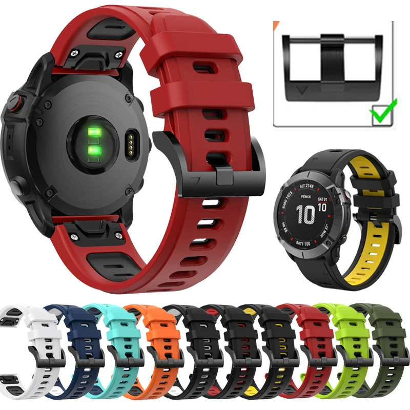 

22mm Wrist Strap For Garmin Fenix 6/6 Pro 5/5 Plus Forerunner 935 945 /Approach S60 Quick Release Printed Silicone Watch Band